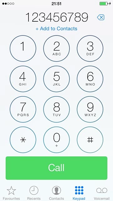 Key in the required number and press Call.