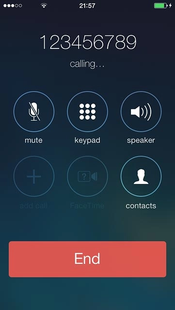 Press End to end the call.