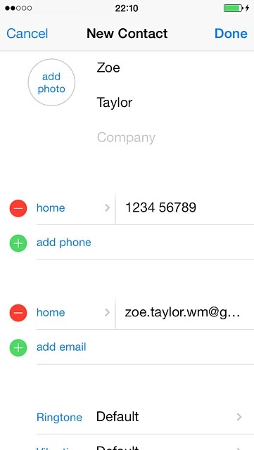 Press the field next to the email address.