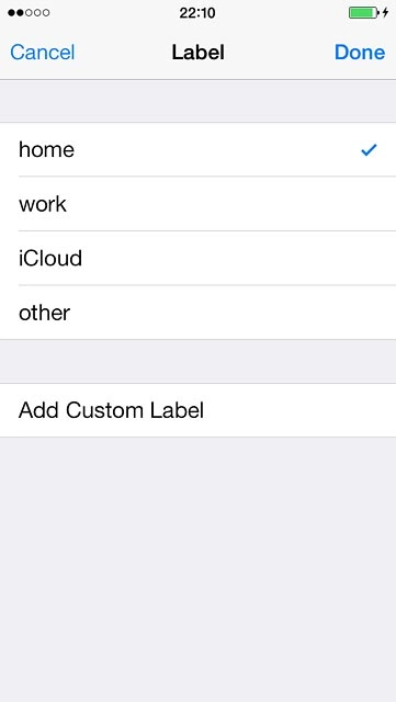Press the required email type or Add Custom Label.
