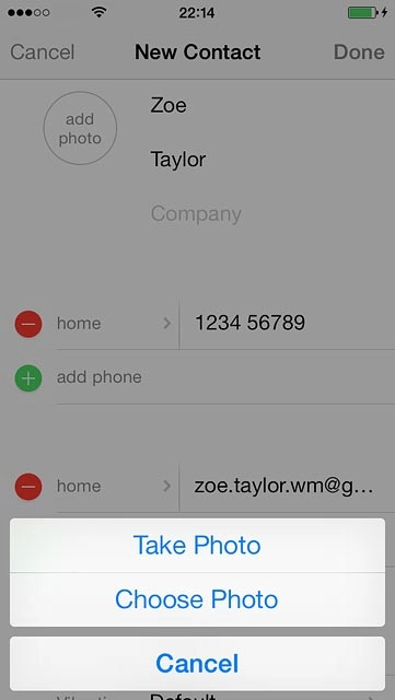 To use a saved picture:Press Choose Photo.