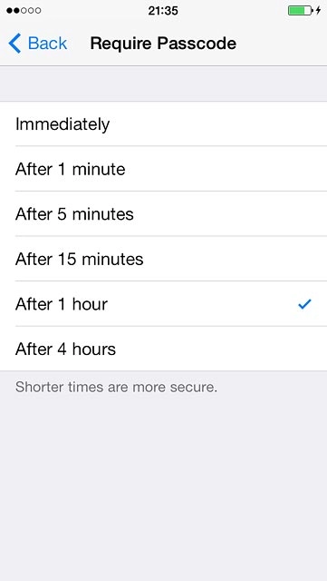 Press Immediately or the required period.