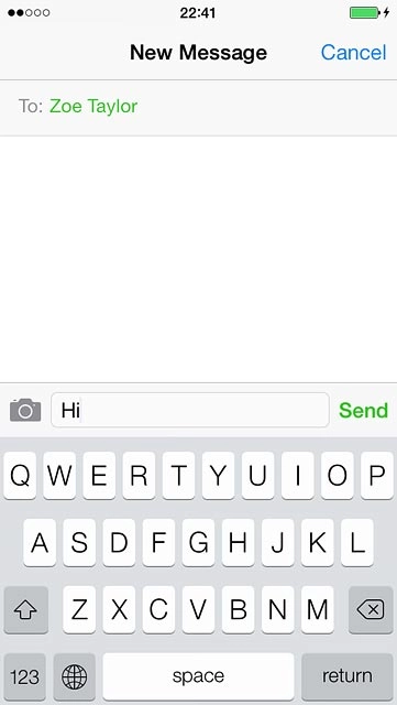 Press Send when you've written your text message.