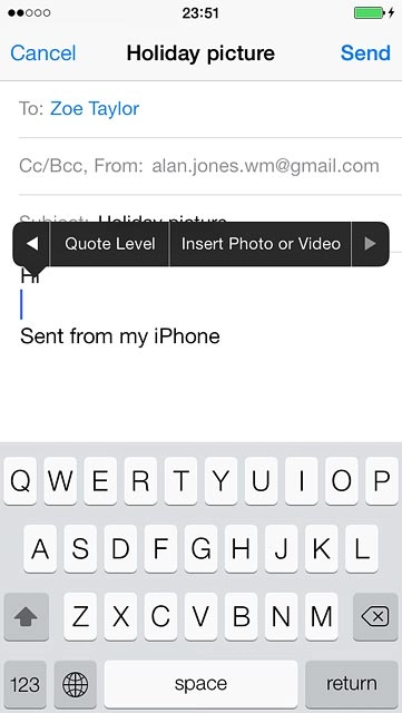 Press Insert Photo or Video.Go to the required folder.