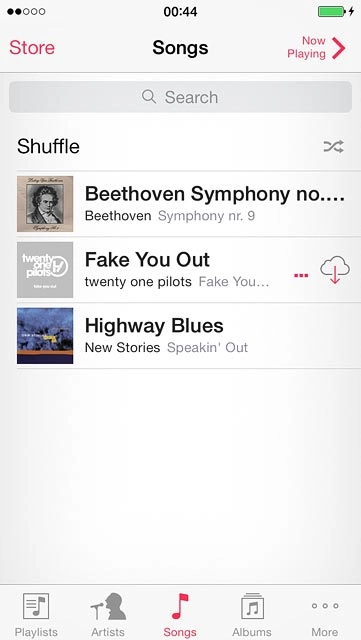 Press the required audio file.