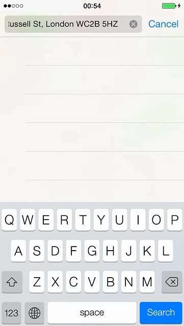 Key in the required destination and press Search.