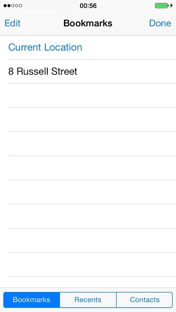 Press the required destination.