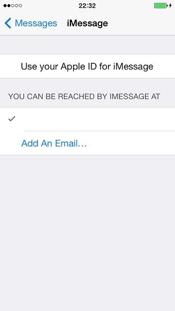 If you've not yet logged on with your Apple ID:Press Use your Apple ID for iMessage.