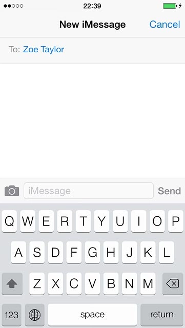 Press the text input field and write the required text.