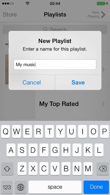 Key in a name for the playlist and press Save.