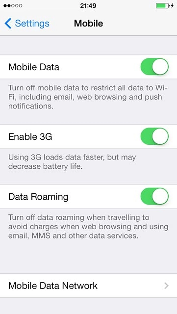 Press the indicator next to 