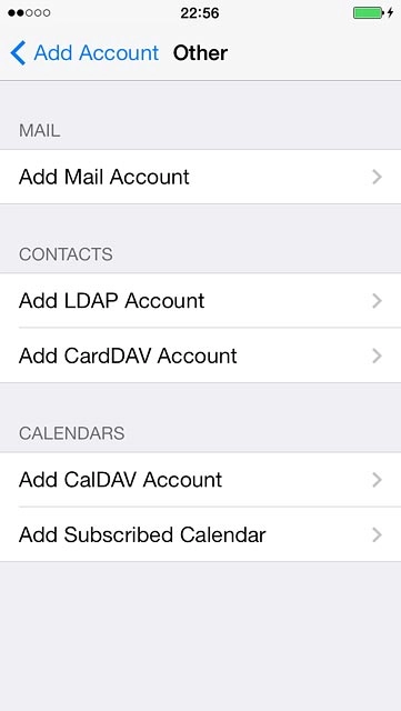 Press Add Mail Account.