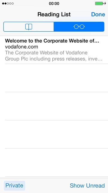 Press the reading list icon.