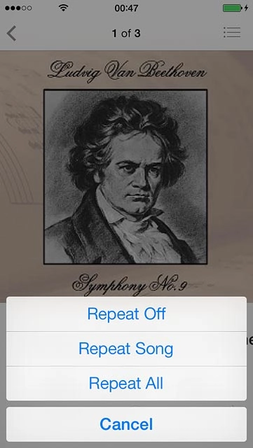 Press the required setting.