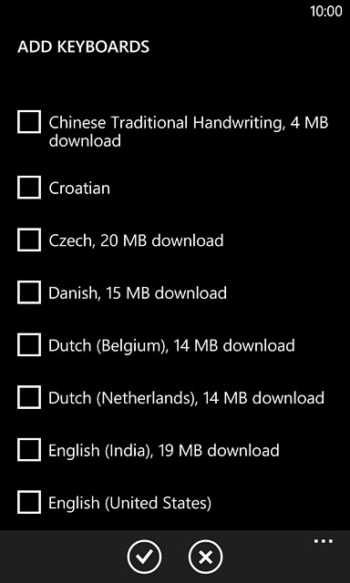Press the required language to add it.