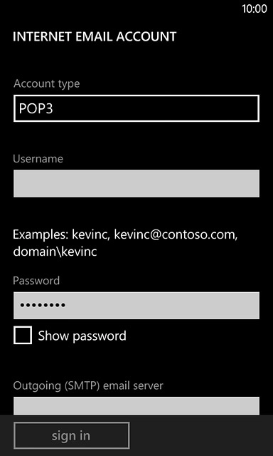 Press the field below 