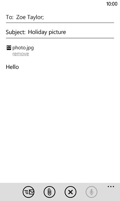 Press the send icon when you've finished your email message.