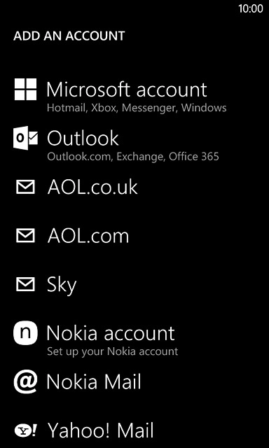 Press Microsoft account.