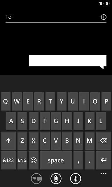 Press the language key until the required writing language has been selected.