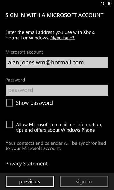 Press the field below 