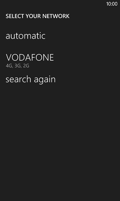 Press automatic.Wait while your phone finds the network.