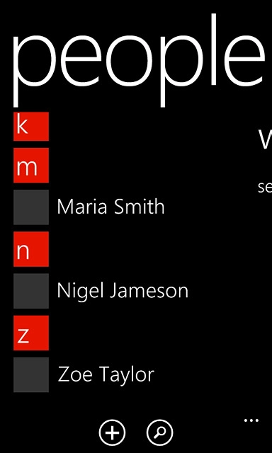 Press the required contact.The contact details are displayed.