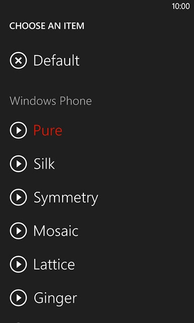 Once you've found a ring tone you like, press the required ring tone.