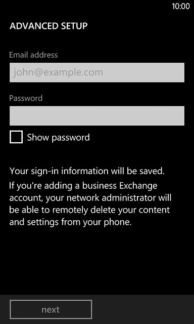 Press the field below 