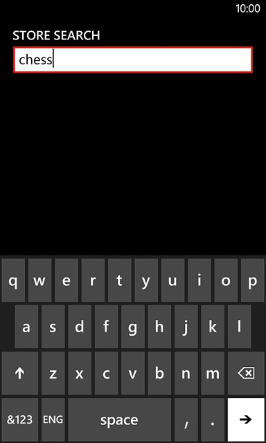 Key in the name of the required app and press arrow right.