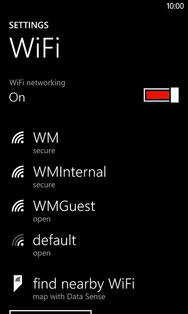 A list of Wi-Fi networks within range is displayed.Press the required Wi-Fi network.