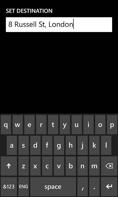 Key in the required destination and press enter.A list of destinations found is displayed.