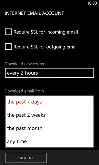 Press the required period or any time.