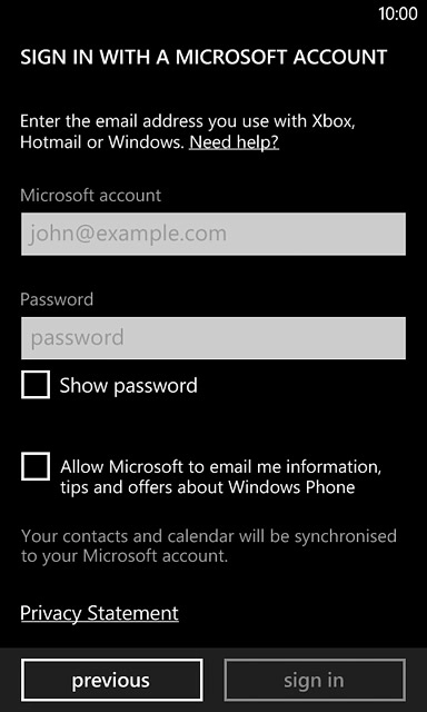 Press the field below 