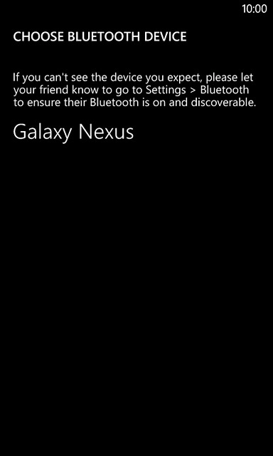 Press the required Bluetooth device.The file is sent.