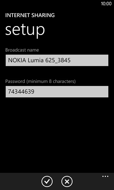 Press the confirm icon.