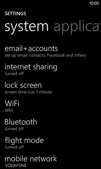 Press mobile network.