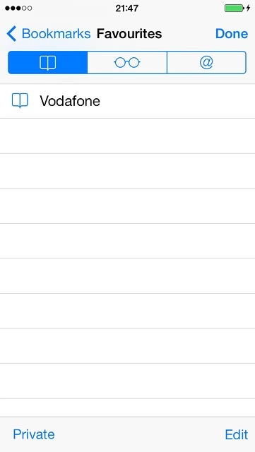 Press the required bookmark.