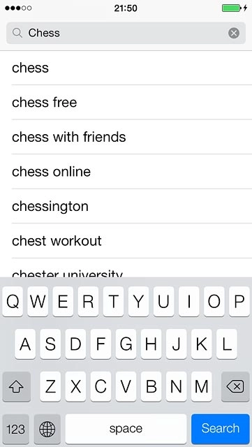 Key in the name of the required app and press Search.