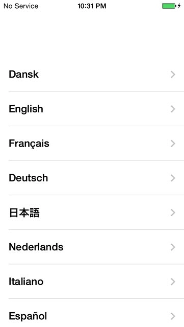 Press the required language.