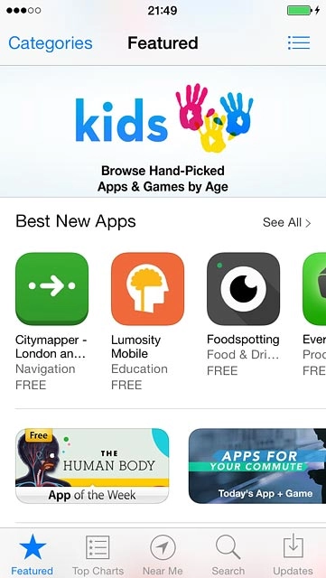 To search by category:Press Categories.Go to the required category.