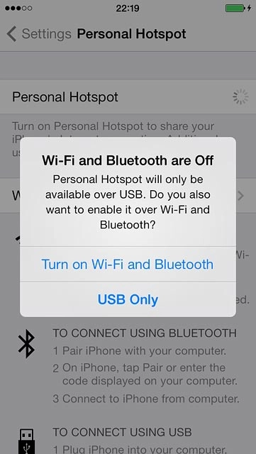 If you're asked to turn on Wi-Fi and Bluetooth:Press Turn on Wi-Fi and Bluetooth.