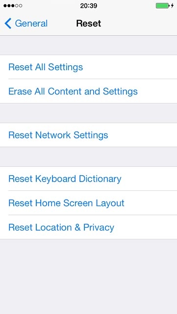 Press Reset All Settings.