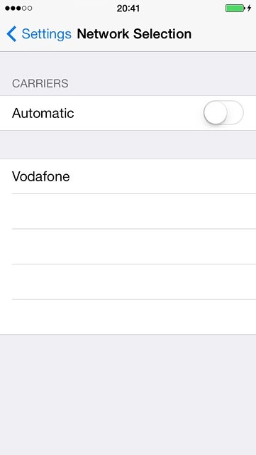 If automatic network selection is turned on:Press the indicator next to 