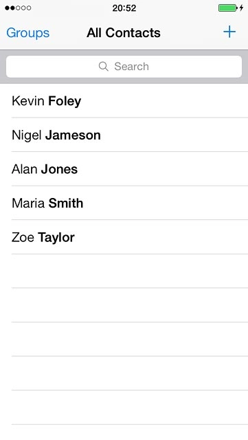 Press the new contact icon.
