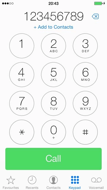 Key in the required number and press Call.