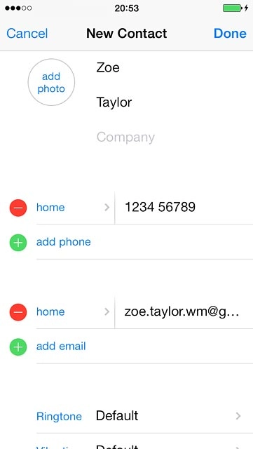Press the field next to the email address.