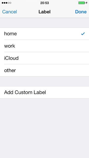 Press the required email type or Add Custom Label.