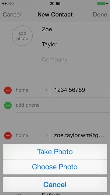 To use a saved picture:Press Choose Photo.