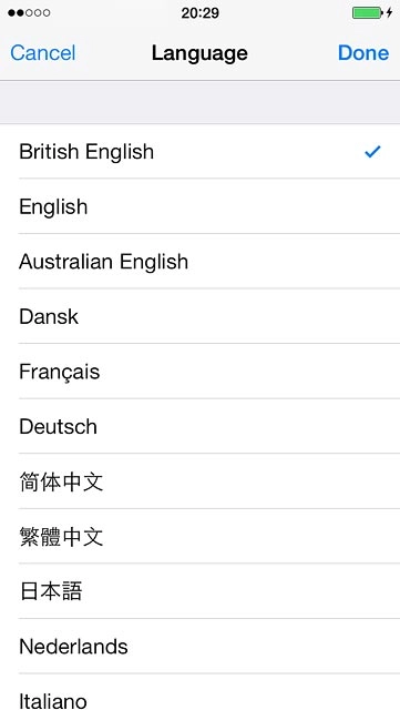 Press the required language.