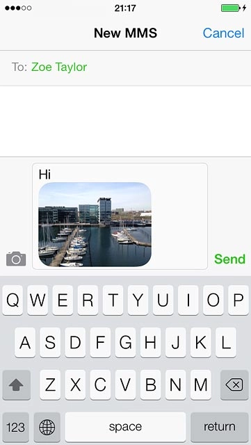 Press Send when you've finished your picture message.